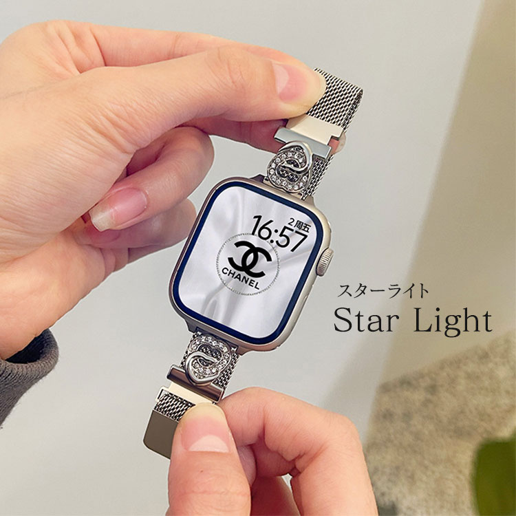 アップルウォッチ 9 8 バンド キラキラ レディース スリム おしゃれ 可愛い 40mm 41mm 44mm 45mm ミラネーゼ マグネット ステンレス series 9 8 7 6 5 4 se se2 | Apple Watch | 03