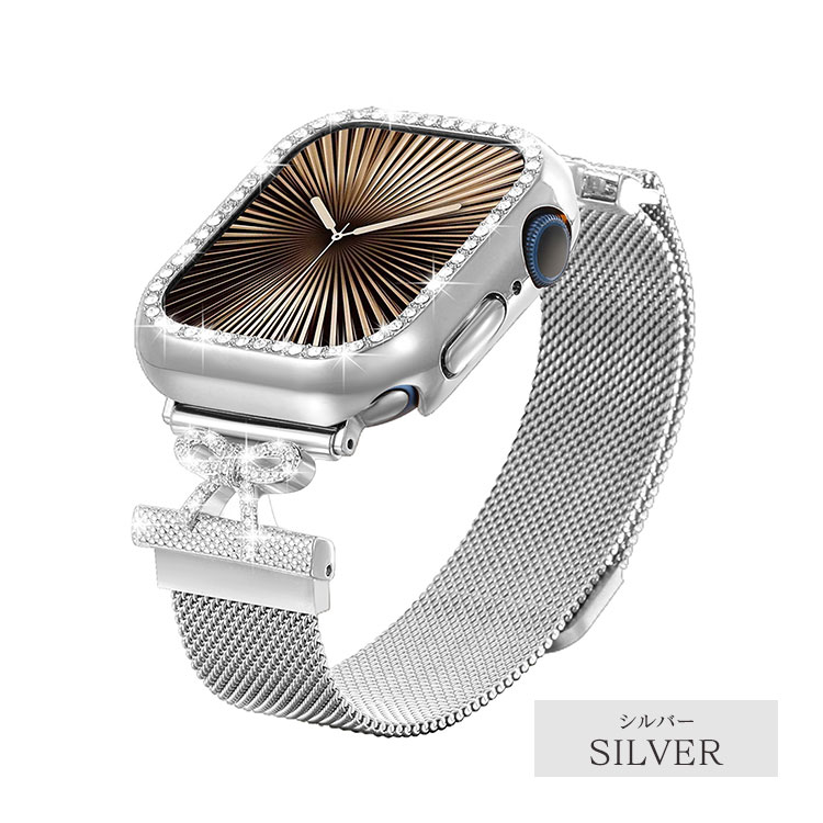 アップルウォッチ バンド レディース キラキラ かわいい 11 10 9 8 7 6 5 4 SE ミラネーゼ マグネット 磁石 おしゃれ 38mm 40mm 41mm 42mm 44mm 45mm 46mm 49mm | Apple Watch | 02