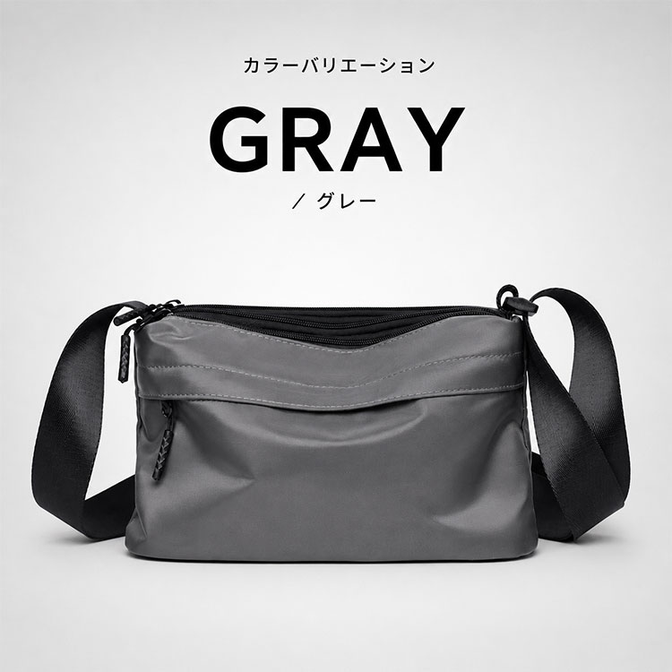 ボディバッグ メンズ サコッシュ バッグ 斜め掛け 撥水 コンパクト トリプルファスナー 多収納 多機能 軽い 軽量 小さめ スポーツ ショルダー ナイロン |  | 02
