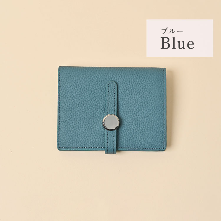 財布 レディース 本革 コンパクト かわいい シボ 二つ折り財布 小さい 薄い サイフ ベルト カードケース レザー 牛革 小銭入れ お札 おしゃれ くすみカラー |  | 02