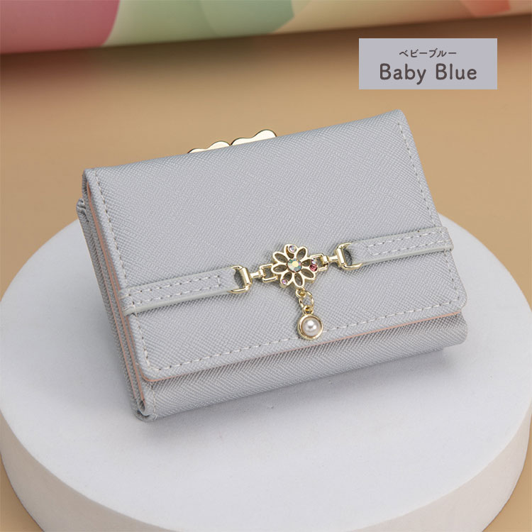 三つ折り財布 レディース がま口財布 小さめ コンパクト おしゃれ 小銭 ICカード 小学生 中学生 高校生 パステル くすみカラー かわいい 子供 こども 女の子 |  | 03