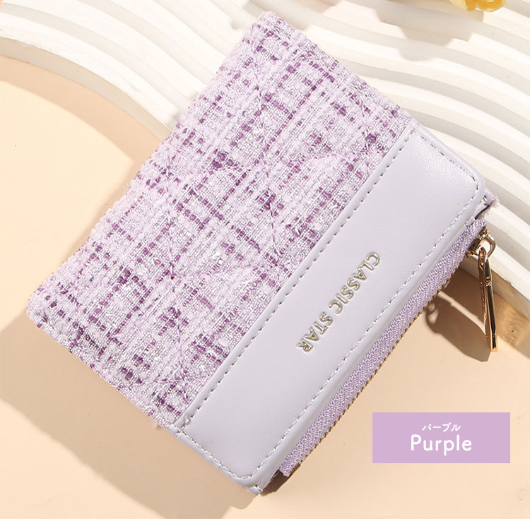 二つ折り財布 レディース 財布 女の子 チェック さらさら かわいい 高校生 中学生 小学生 ICカード コンパクト 小銭入れ 財布 こども 子ども 10代 20代 |  | 04