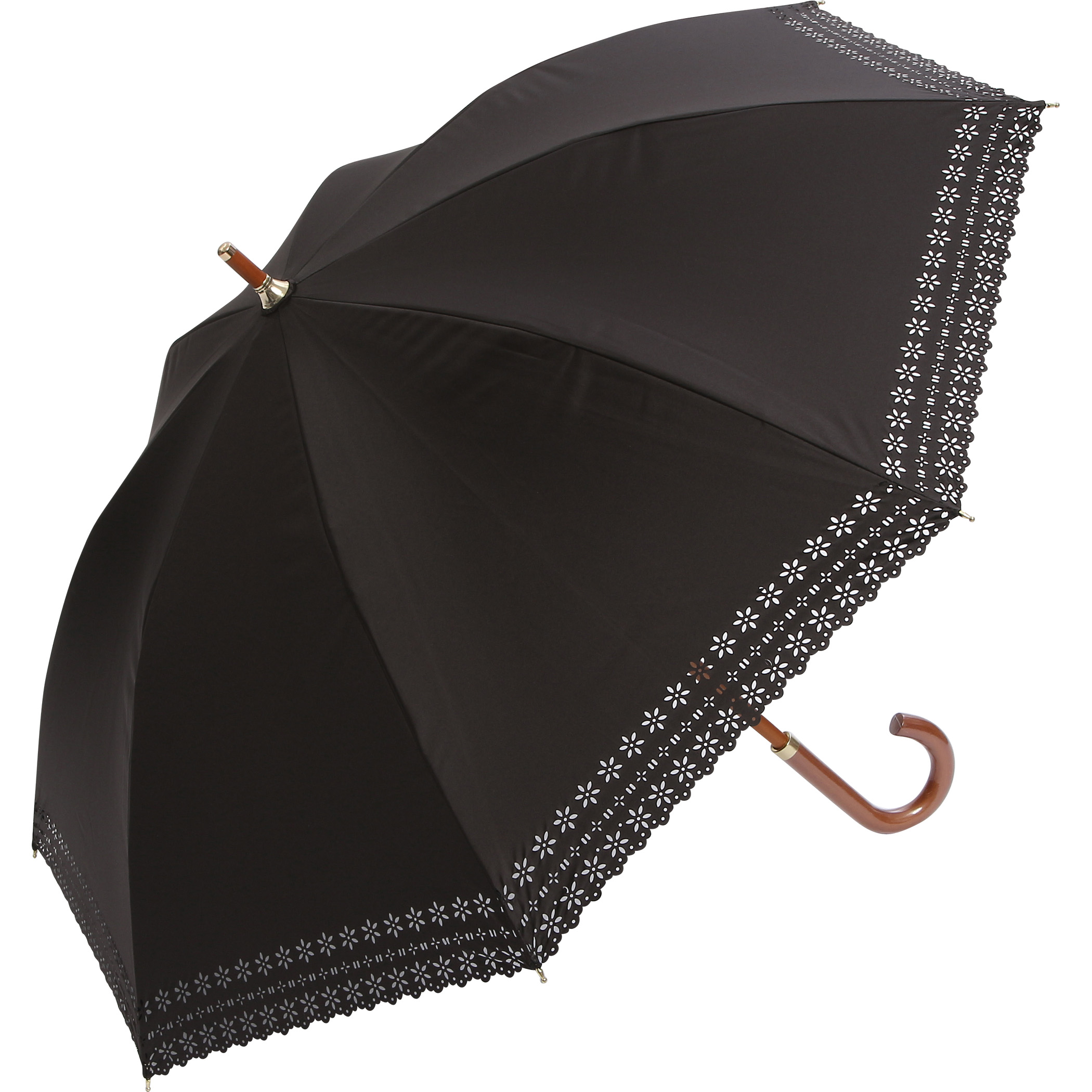 a.s.s.a 公式　日傘 長傘 完全遮光 遮熱　軽量　フリル　木棒　おしゃれ　UVカット　50cm