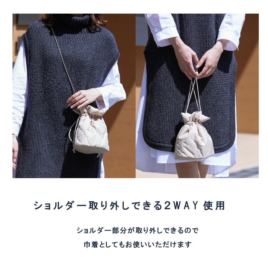 UPRADA巾着バッグ assa ショルダーバッグ 巾着バッグ キルティング 撥水