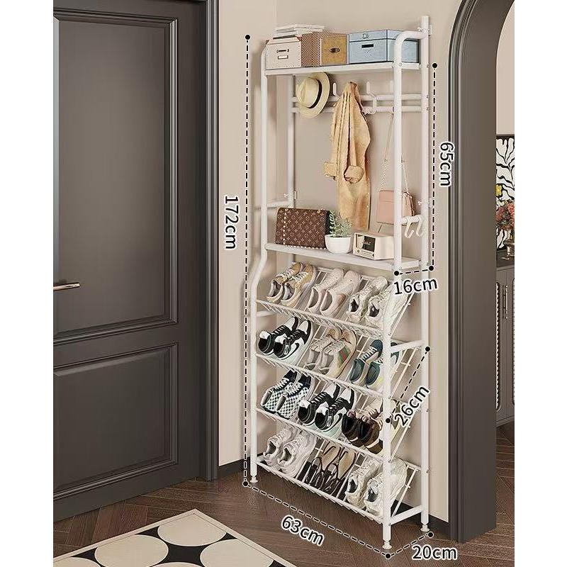 シューズラック 奥行20cm スリム 斜め置き 4段 12足収納 省スペース