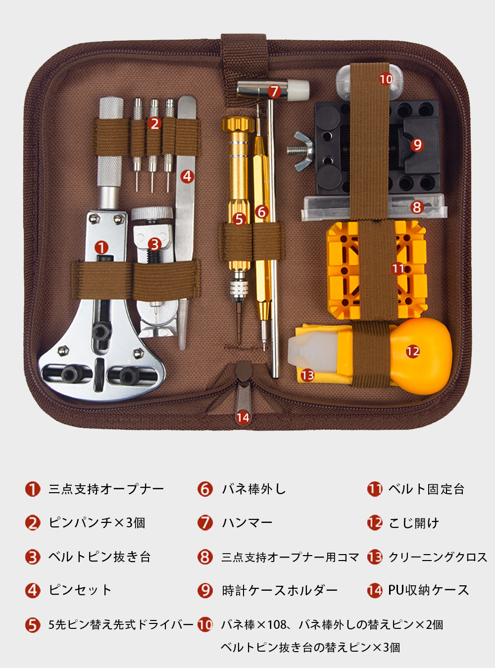 腕時計 工具 セット 修理 149点セット オープナー 電池交換 時計 裏蓋 固定 ベルト調整 メンテナンス ドライバー バネ棒外し 電池交換  ベルト調整 裏蓋開け