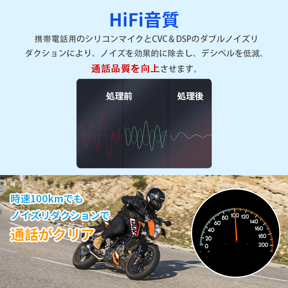 インカム バイク インカムバイク用 Bluetooth5.0 1000mAh HiFi音質 