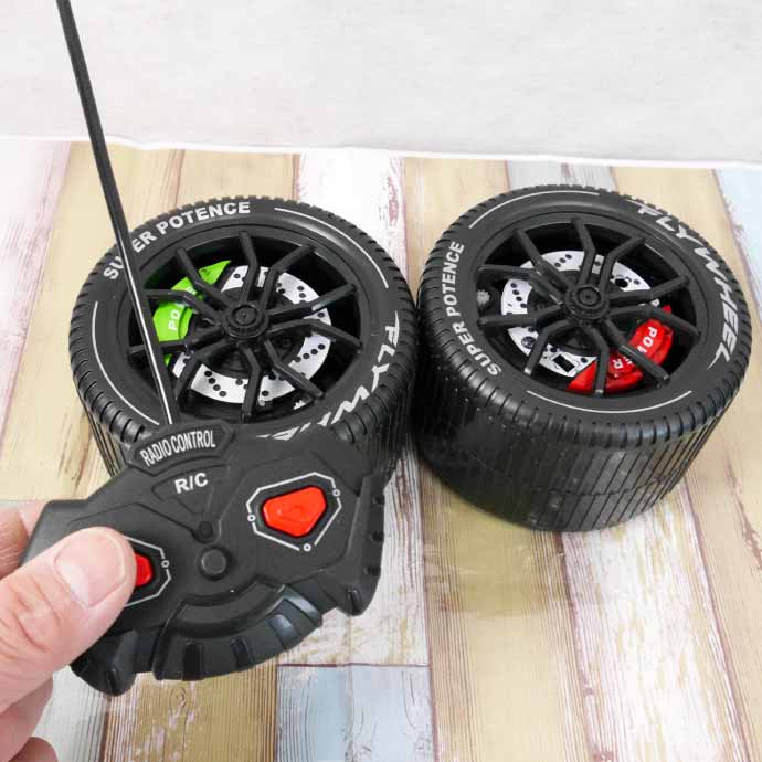 ラジコンタイヤまとめ売り タイヤ ラジコン RCスピンホイール 前進回転 27MHz 赤or緑色指定
