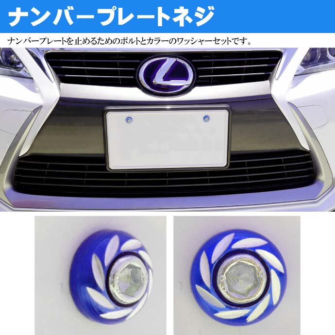 ナンバープレートボルト ネジ カラーワッシャー 2個