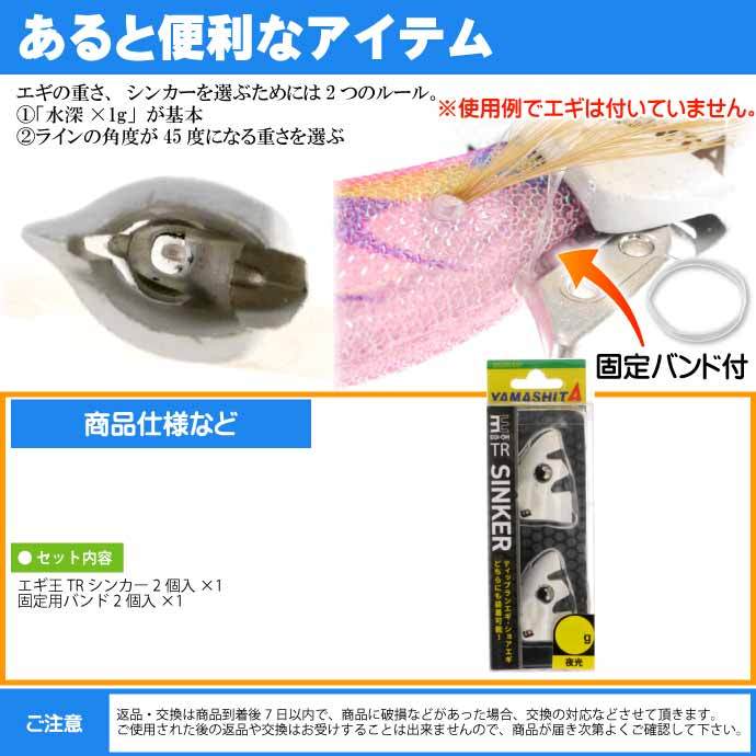 エギ王 TRシンカー 10g F 夜光 エギ後付けオモリ 2個入 YAMASHITA