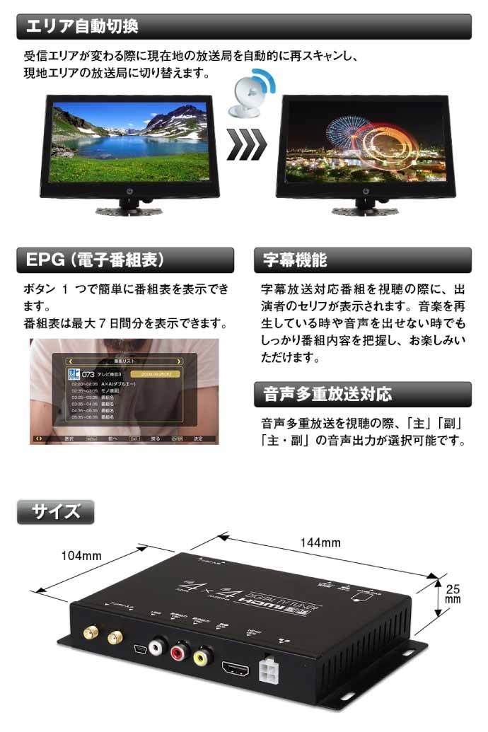 42型　地デジチューナー付き 楽天市場】地デジチューナー フルセグ HDMI入力出力機能付 FT44H