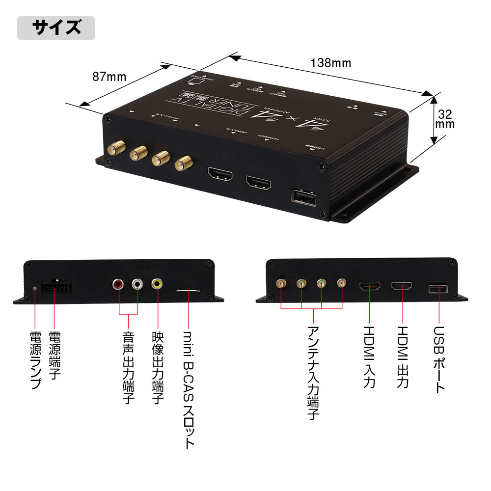 地デジチューナー フルセグ HDMI入力出力機能付 FT44H ワンセグ 地デジチューナー フルセグ HDMI入力出力機能付 FT44H ワンセグ