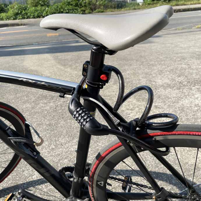 ワイヤーロック 自転車 鍵 ダイヤル式 5桁 1.2m