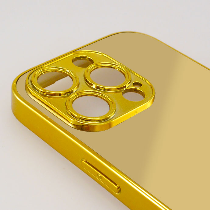 iPhone16ProMax ケース ミラー 鏡付き ゴールド ハードtype iPhone