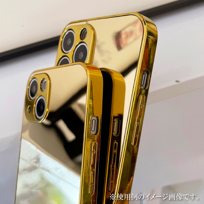 iPhone16ProMax ケース ミラー 鏡付き ゴールド ハードtype iPhone