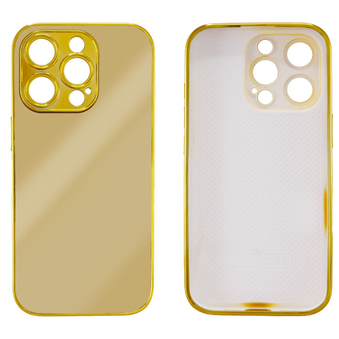 iPhone16ProMax ケース ミラー 鏡付き ゴールド ハードtype iPhone