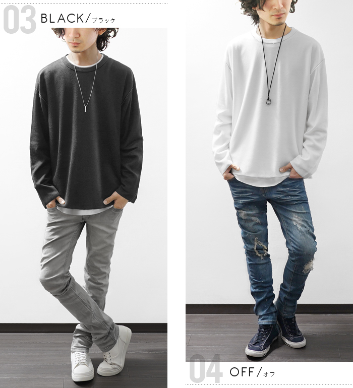 our クルーネック長袖カットソー GU公式 | ソフトコットンクルーネックT(長袖)