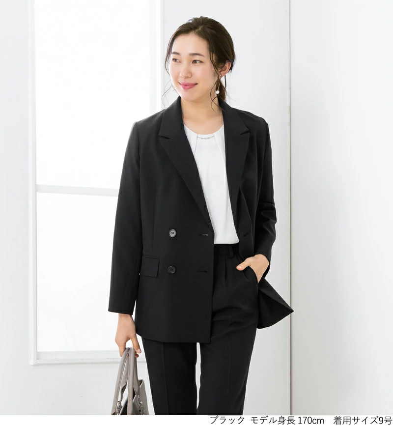 スーツ レディース ロングジャケット ダブル ビジネス パンツスーツ 長袖 2点セット オフィス 通勤 大きいサイズ 30代 40代 50代 あすつく 試着チケット対象 | AddRouge | 11
