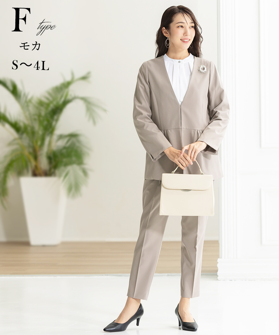 9990円〜セレモニースーツ 卒業式 卒園式 入学式 パンツスーツ 母 服装 ママ 40代 50代 レディーススーツ フォーマル 大きいサイズ 試着チケット対象の画像