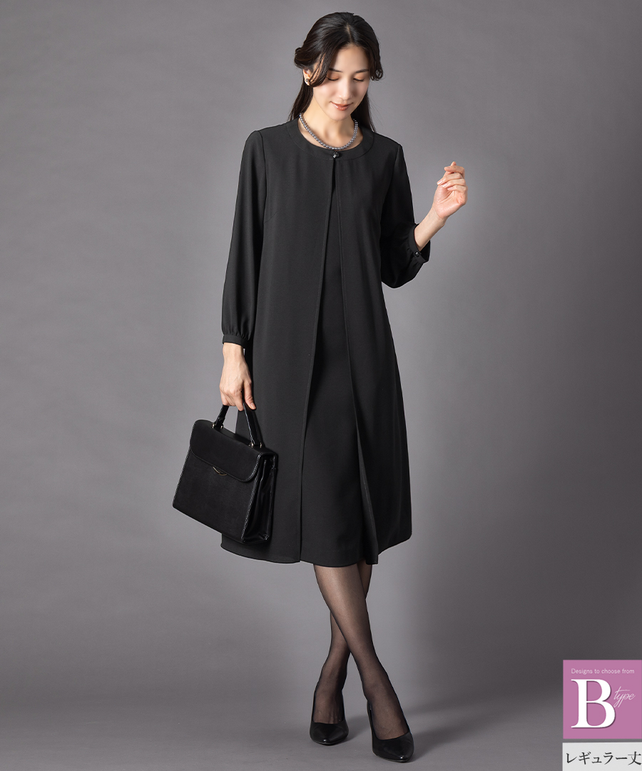 喪服 礼服 レディース オールシーズン ブラックフォーマル 洗える ワンピース 前開き 30代 40代 50代 60代 ロング丈 試着チケット対象 | AddRouge | 03