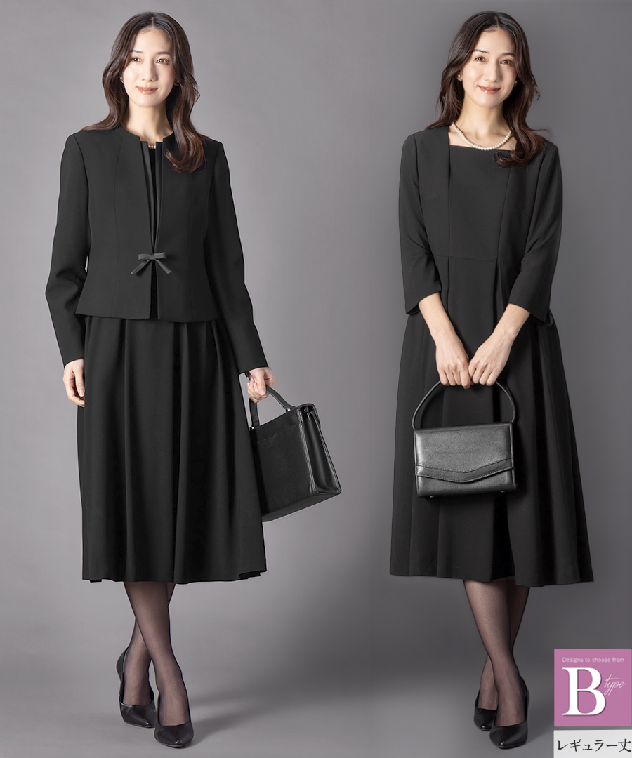 12,490円〜 喪服 礼服 レディース 前開き ブラックフォーマル  洗える 40代 50代 60代 オールシーズン ロング丈 ゆったり 体型カバー 試着チケット対象の画像