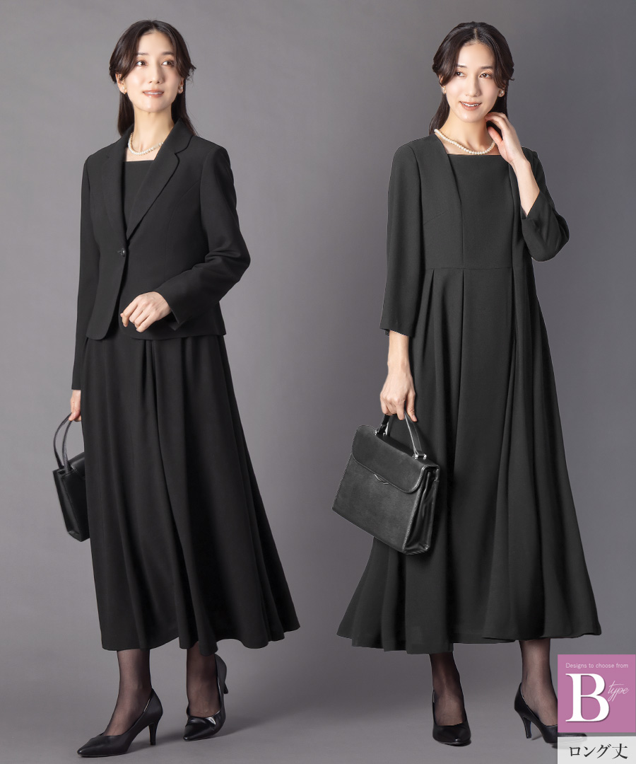 12,490円〜 喪服 礼服 レディース 前開き ブラックフォーマル  洗える 30代 40代 50代 60代 オールシーズン ロング丈 ゆったり 体型カバー 試着チケット対象の画像