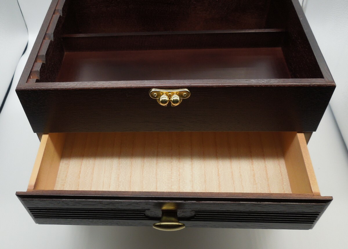 KURASHI & Trips メイクボックス 木製 ミラー付 美品 コスメボックス 日本製 木製 メーキャップミラー メイクボックス