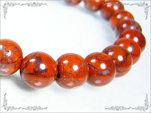 レッドジャスパー（赤碧玉）天然石ブレスレット 8mm玉 パワーストーン