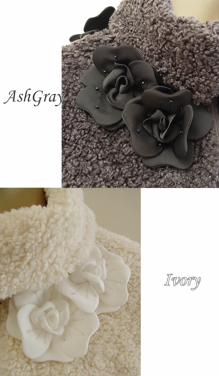 ベルパーチ Belpaci お花プードルボアブルゾン 洗える 日本製 ボア