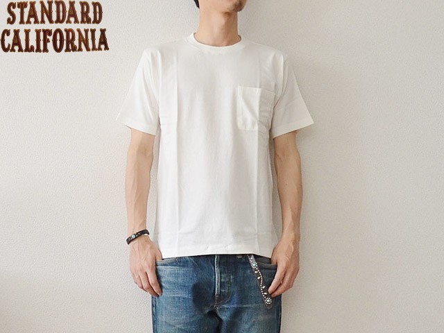 スタンダードカリフォルニア Tシャツ Standard California SD POCKET PACK T WHITE