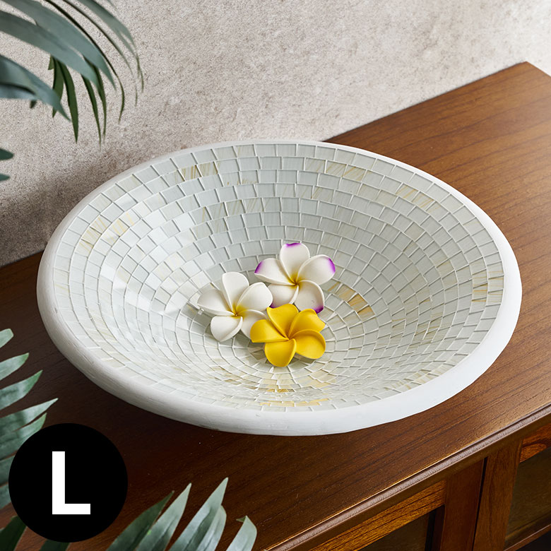 プレート モザイク ガラス タイル Lサイズ 約 40cm デコレーション