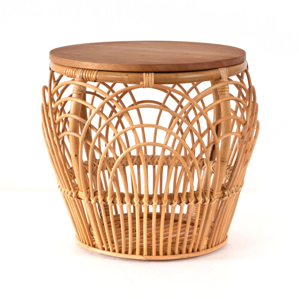 サイドテーブル ラタン コーヒーテーブル ナイトテーブル W 41cm D H