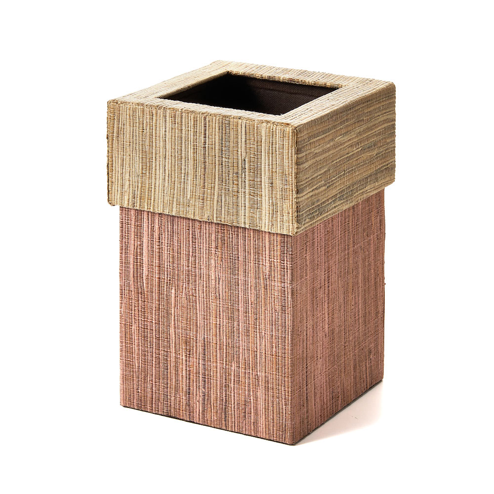 ゴミ 箱 ダスト ボックス おしゃれ 蓋 ふた 付き ウォーターヒヤシンス ブルー ピンク 約 W 20.5cm D 20.5cm H 30cm 四角 寝室 雑貨 北欧 バリ アジアン 14027 | ブランド登録なし | 02