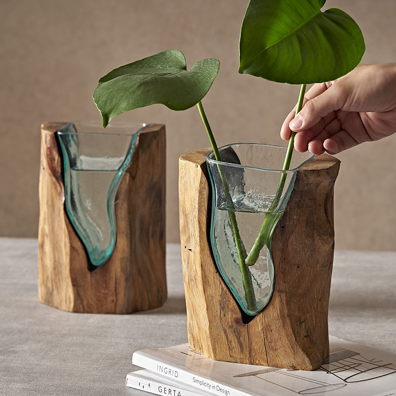 らい 天然木とガラスの花瓶UQ1 オブジェ 一輪挿し フラワーベース 作品 らい様専用 天然木とガラスの花瓶UQ1 オブジェ 一輪挿し