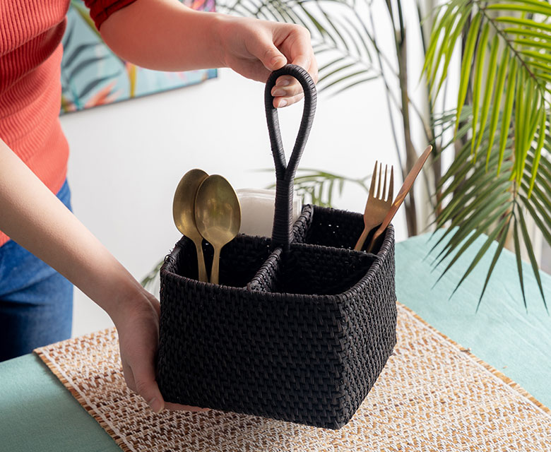 天然素材のカトラリー入れ