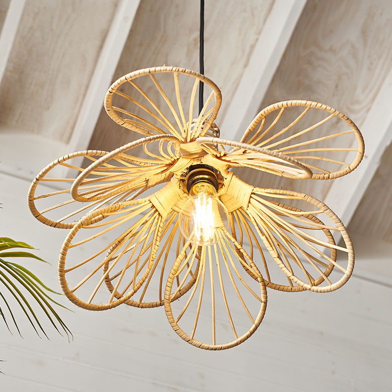 ペンダント ライト ランプ シェード ラタン 籐 1灯 口金26 60W LED