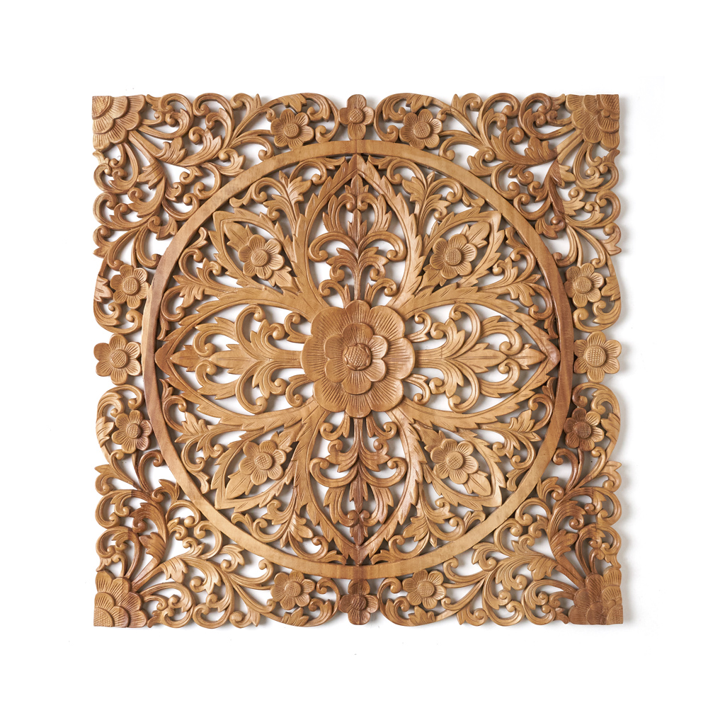 レリーフ 彫刻 ウッドレリーフ 木製レリーフ アジアンレリーフ 80cm