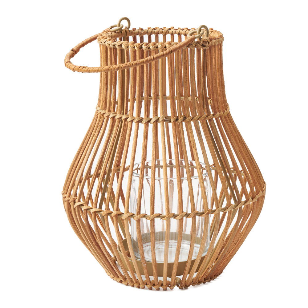 ランタン 籐 ラタン ガラス 手持ち付き ライト ケース カバー ホルダー