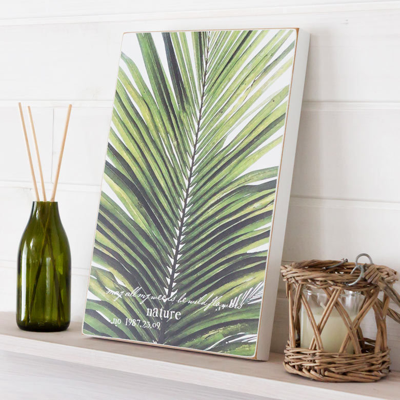 ソテツ リーフ モチーフ パネル 画 アート 壁 掛け インテリア 絵