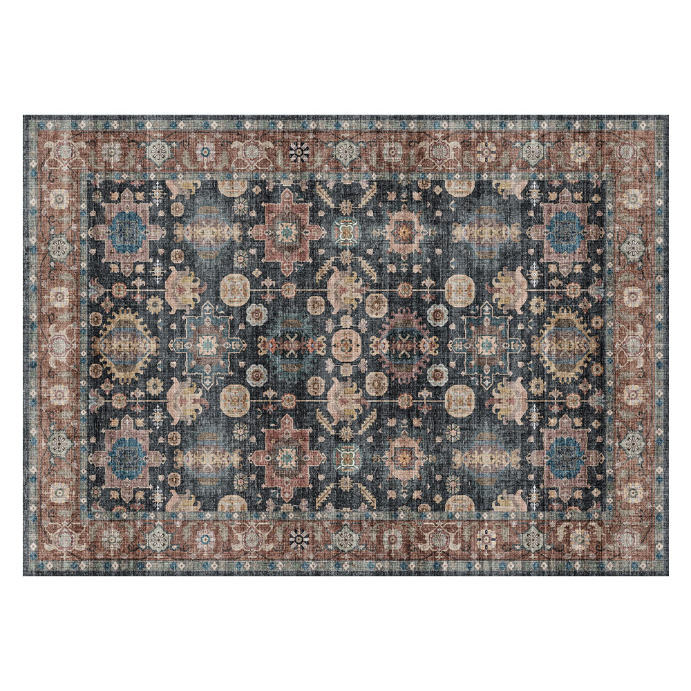 オリエンタル ウール チベット 絨毯 60x90cm 優雅で上品な雰囲気を漂わせるペルシャ絨毯風デザイン。落ち着いた