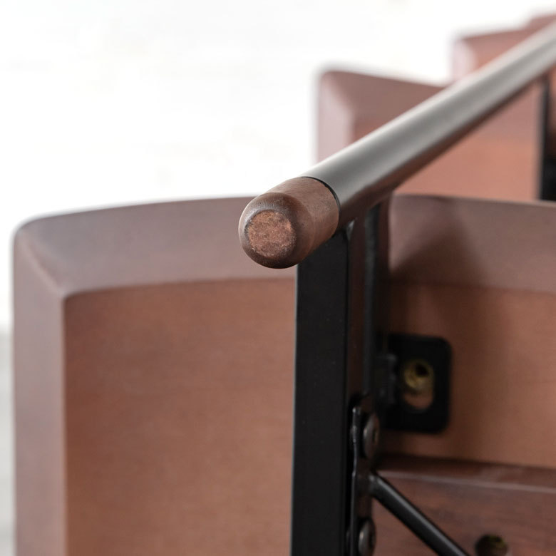 天然木(突板)オープンシェルフ 4段[オーク/ウォルナット]