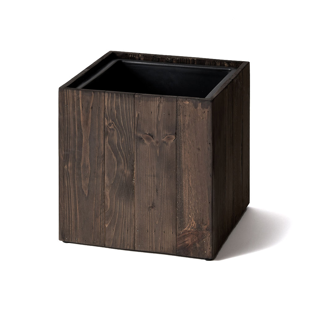 プランターカバー ウッドプランターボックス ウッドプランターカバー スクエア型 Mサイズ 7号用 インナーポット付き 底穴なし 外寸 33.5cm×33.5cm b-51 | ブランド登録なし | 02