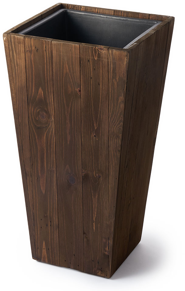 プランター カバー ウッド ボックス テーパード トール Mサイズ 7号用 インナーポット 付き 底穴 なし 高さ 65cm 植木 鉢 おしゃれ 北欧 店舗 アジアン 51337 | ブランド登録なし | 03