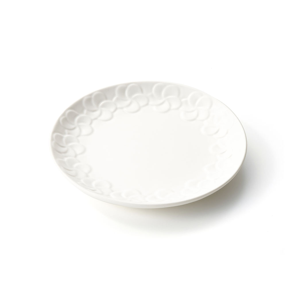プレート プルメリア 丸皿 径 15cm ホワイト 陶器 食器 お皿 平皿 中皿 小皿 取り皿 皿 おしゃれ リゾート キッチン 雑貨 テーブルウエア アジアン pl12-671 | ブランド登録なし | 01