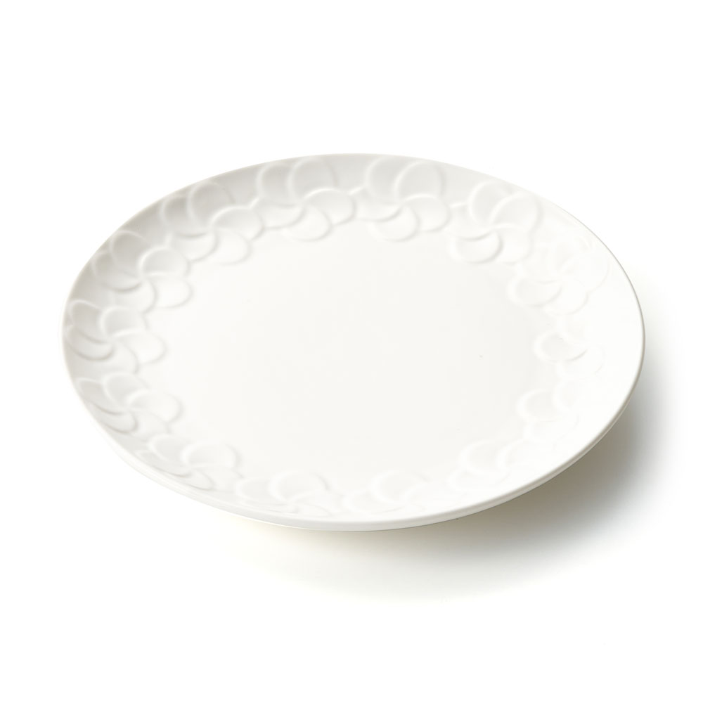 プレート プルメリア 丸皿 径 21cm ホワイト 陶器 食器 お皿 平皿 中皿