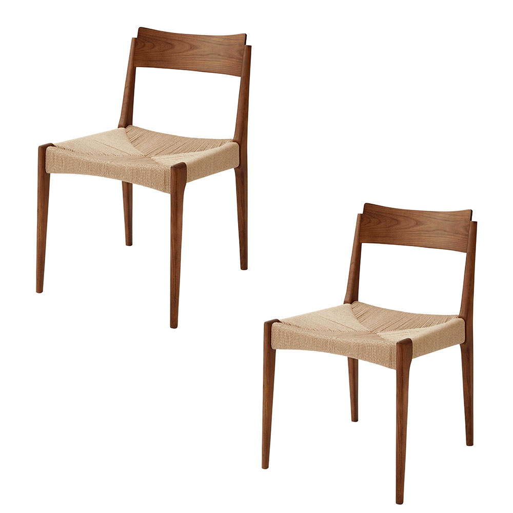 チェア ダイニング 2脚セット リビング 天然木 ペーパーコード 座面高 45cm 家具 インテリア 食卓 椅子 1人 掛け 1P 用 おしゃれ 北欧 アジアン set-91584 |  | 02