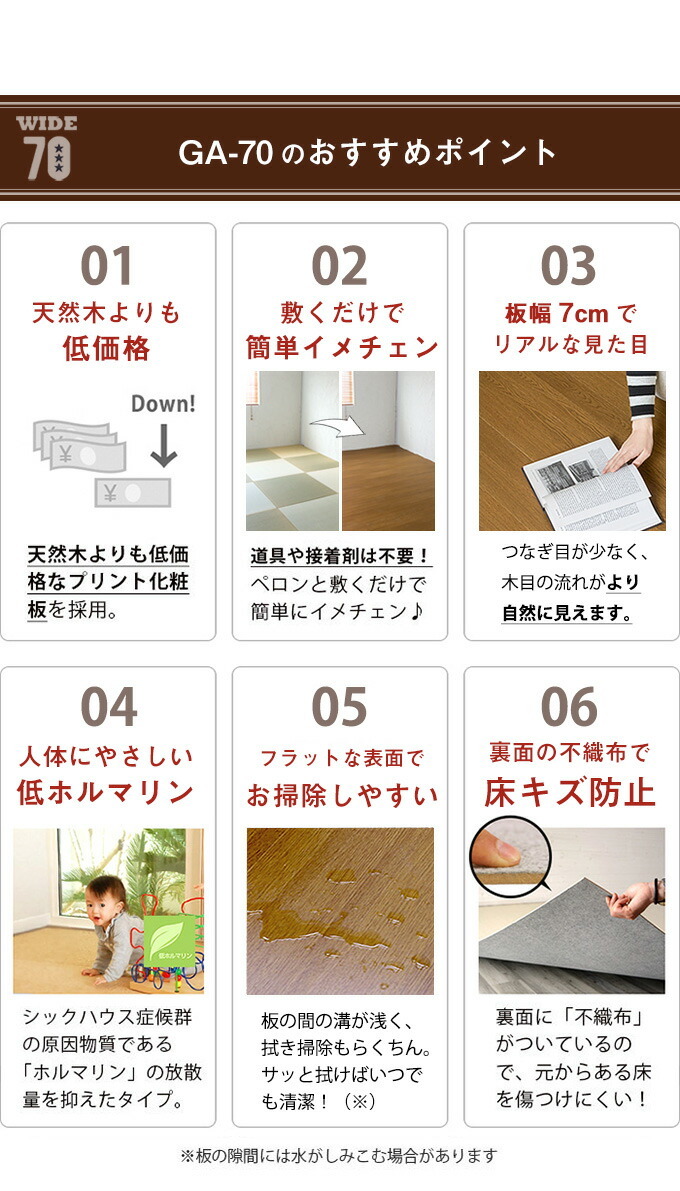 幅広ウッドカーペットのおすすめポイント