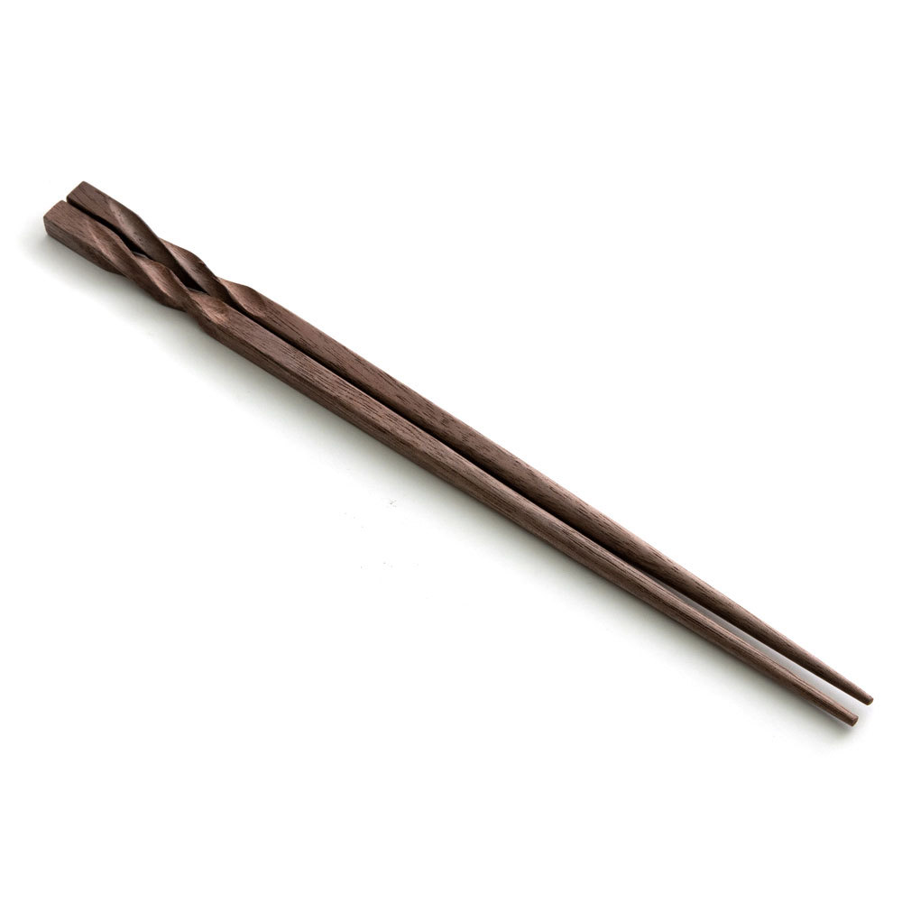 メール便対応 お箸 箸 木 天然木 ウォルナット ひねり ダークブラウン ナチュラル W 0.7cm D 23cm H 0.7cm 5127 |  | 01