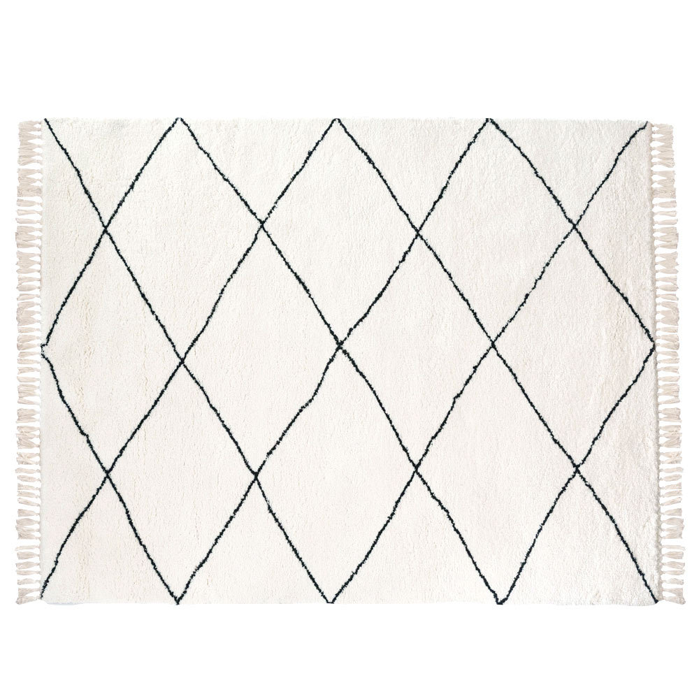 ラグ ラグマット 約 200×250cm ベニオワレン風 メッシュ 長方形 室内 アイボリー ブラック グレー b1f-83 |  | 01