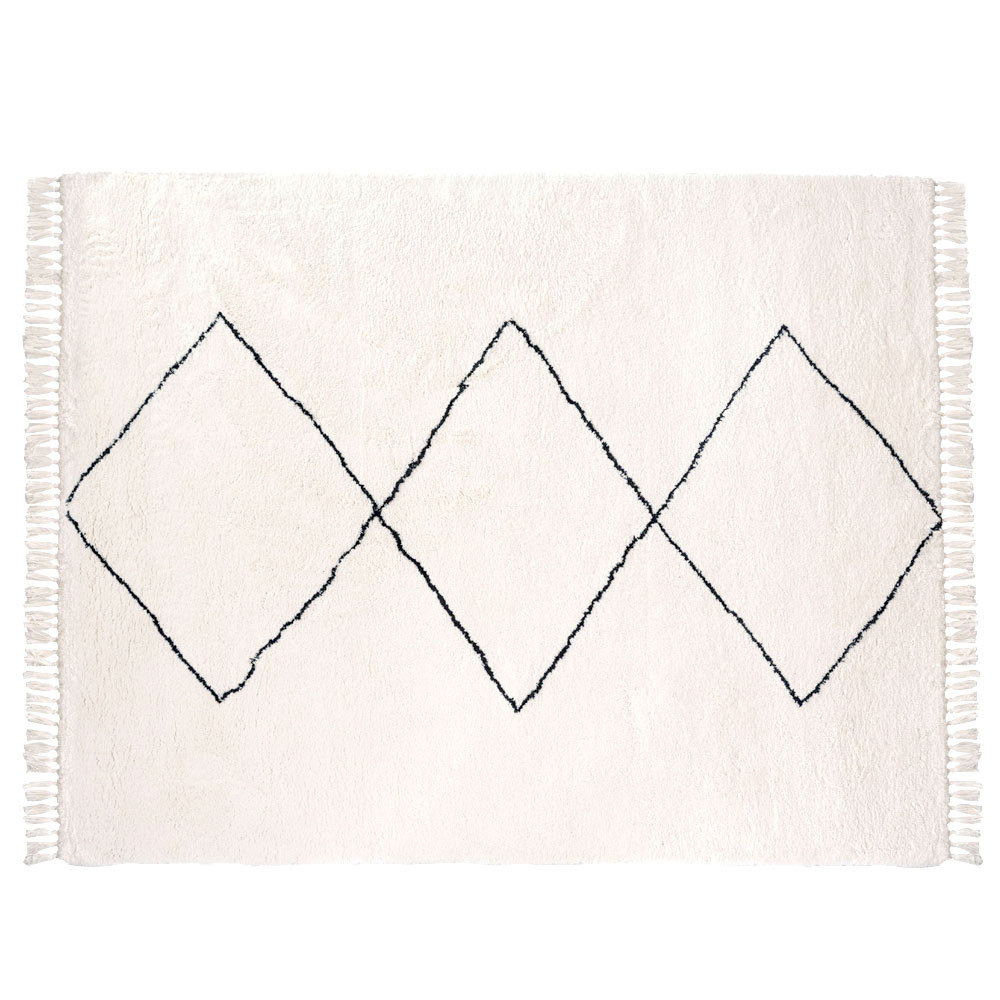 ラグ ラグマット 約 200×250cm ベニオワレン風 メッシュ 長方形 室内 アイボリー ブラック グレー b1f-83 |  | 02